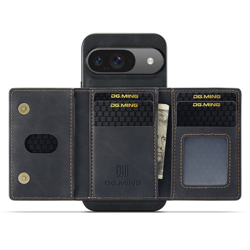 DG.MING M2 Series for Google Pixel 9 Pro / Pixel 9 Case PU+PC+TPU Phone Cover Detachable Wallet