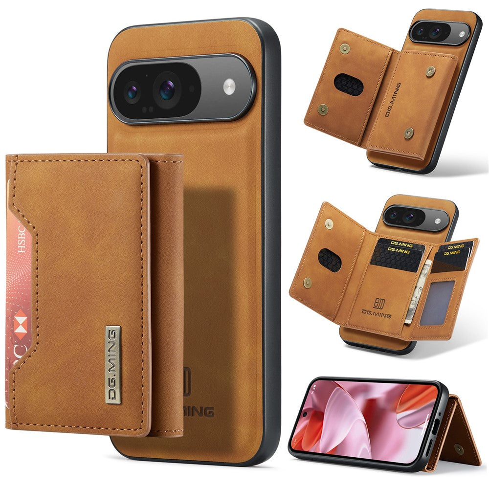 DG.MING M2 Series for Google Pixel 9 Pro / Pixel 9 Case PU+PC+TPU Phone Cover Detachable Wallet
