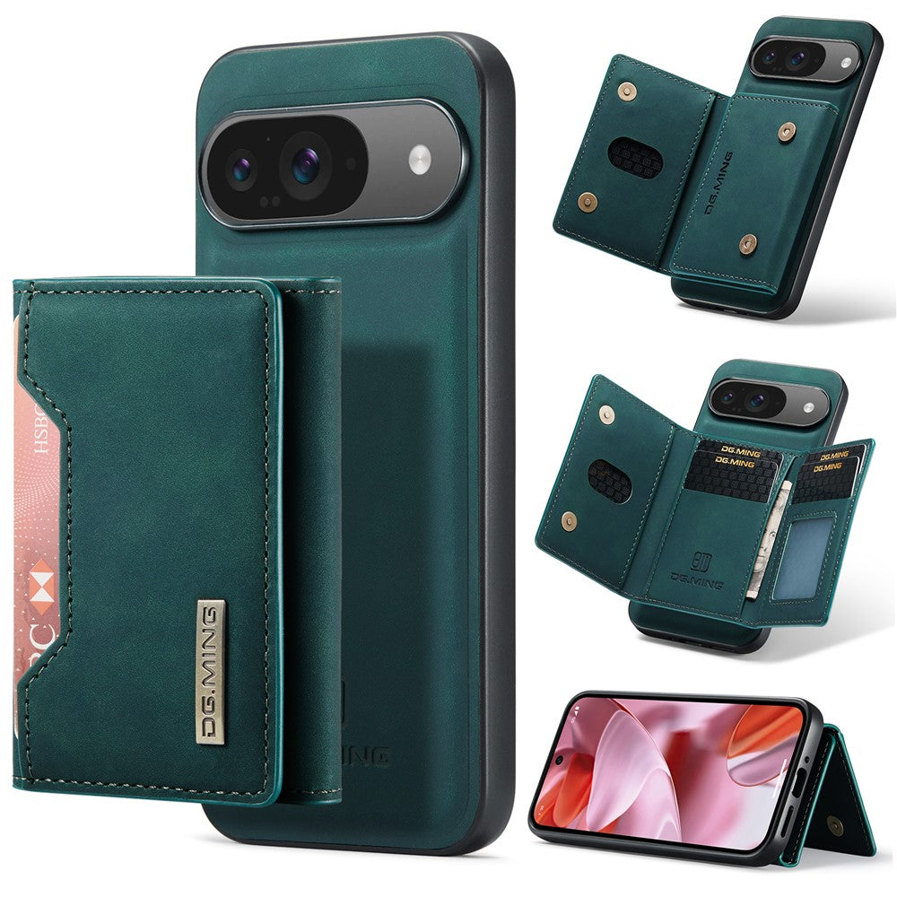 DG.MING M2 Series for Google Pixel 9 Pro / Pixel 9 Case PU+PC+TPU Phone Cover Detachable Wallet