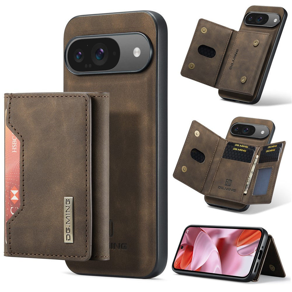 DG.MING M2 Series for Google Pixel 9 Pro / Pixel 9 Case PU+PC+TPU Phone Cover Detachable Wallet