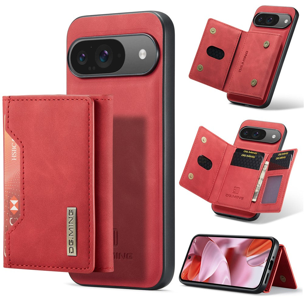 DG.MING M2 Series for Google Pixel 9 Pro / Pixel 9 Case PU+PC+TPU Phone Cover Detachable Wallet