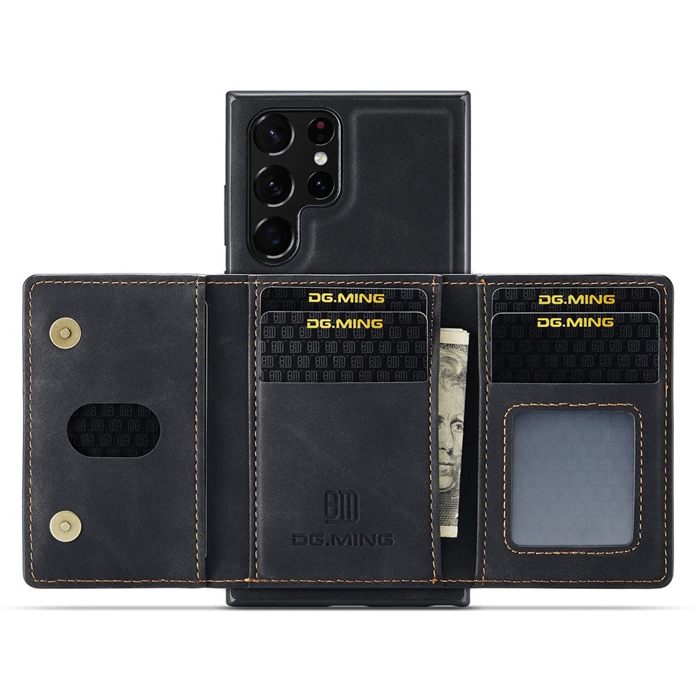DG.MING M2 Series for Samsung Galaxy S25 Ultra Case PU+PC+TPU Phone Cover Detachable Wallet