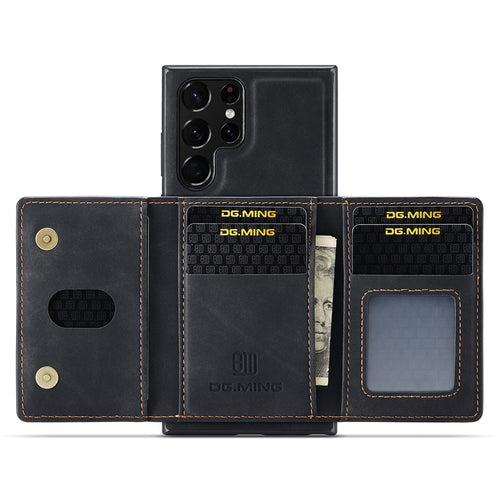 DG.MING M2 Series for Samsung Galaxy S25 Ultra Case PU+PC+TPU Phone Cover Detachable Wallet