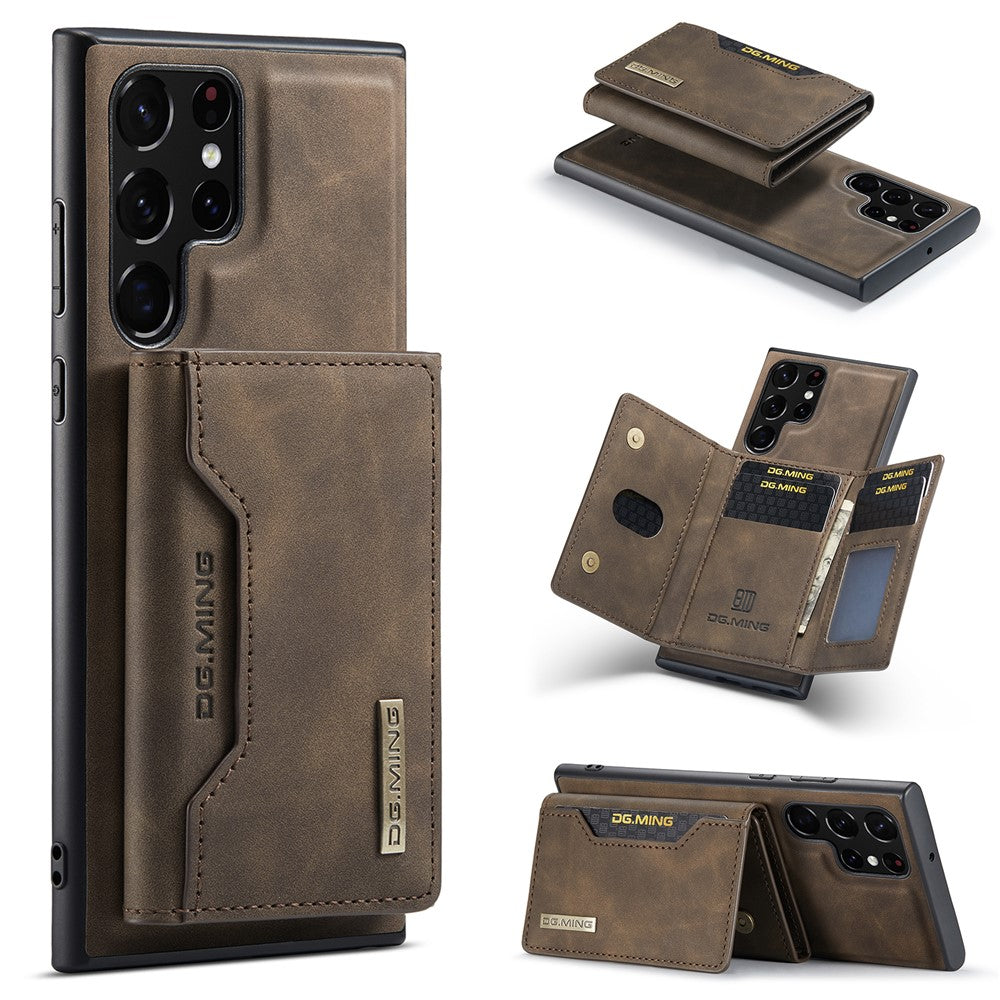 DG.MING M2 Series for Samsung Galaxy S25 Ultra Case PU+PC+TPU Phone Cover Detachable Wallet