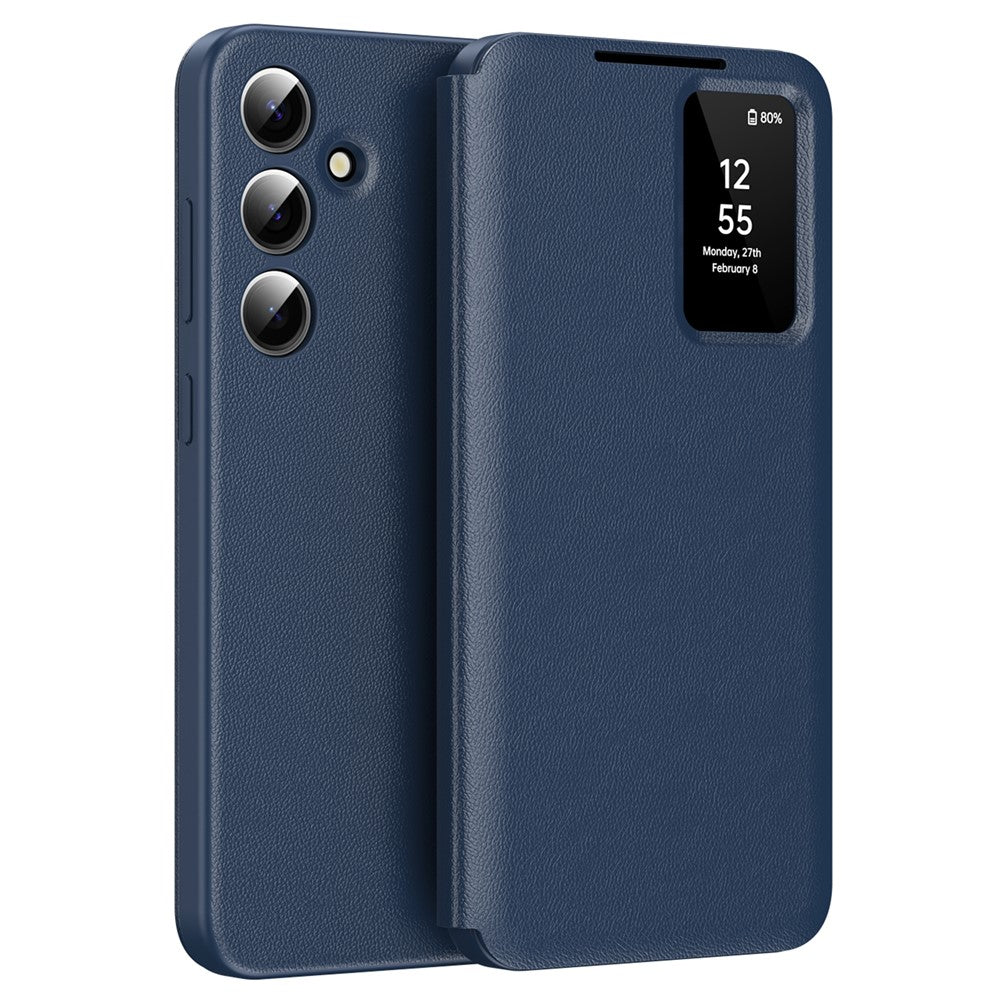 For Samsung Galaxy S24 Leather Phone Case with View Window Card Slot