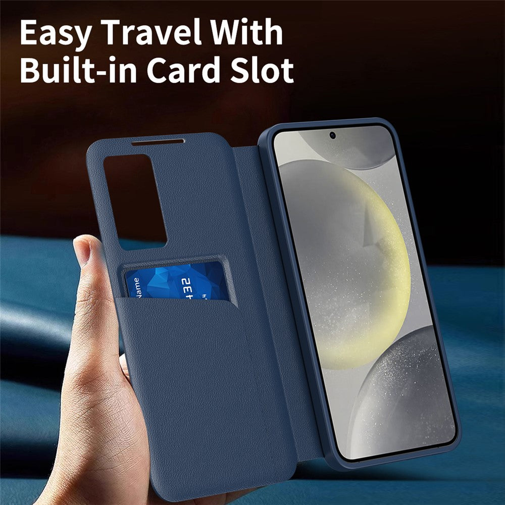 For Samsung Galaxy S24 Leather Phone Case with View Window Card Slot