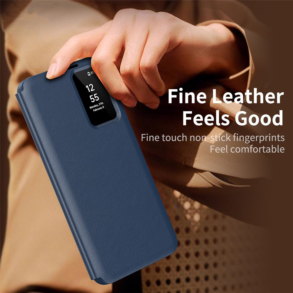 For Samsung Galaxy S24 Leather Phone Case with View Window Card Slot