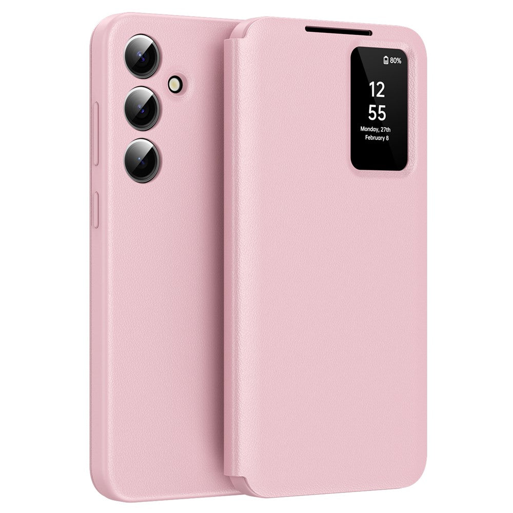 For Samsung Galaxy S24 Leather Phone Case with View Window Card Slot