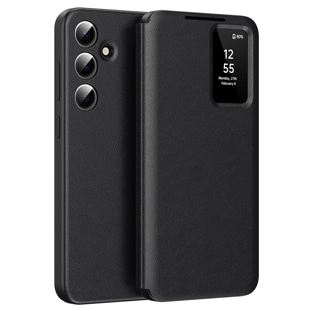 For Samsung Galaxy S24 Leather Phone Case with View Window Card Slot