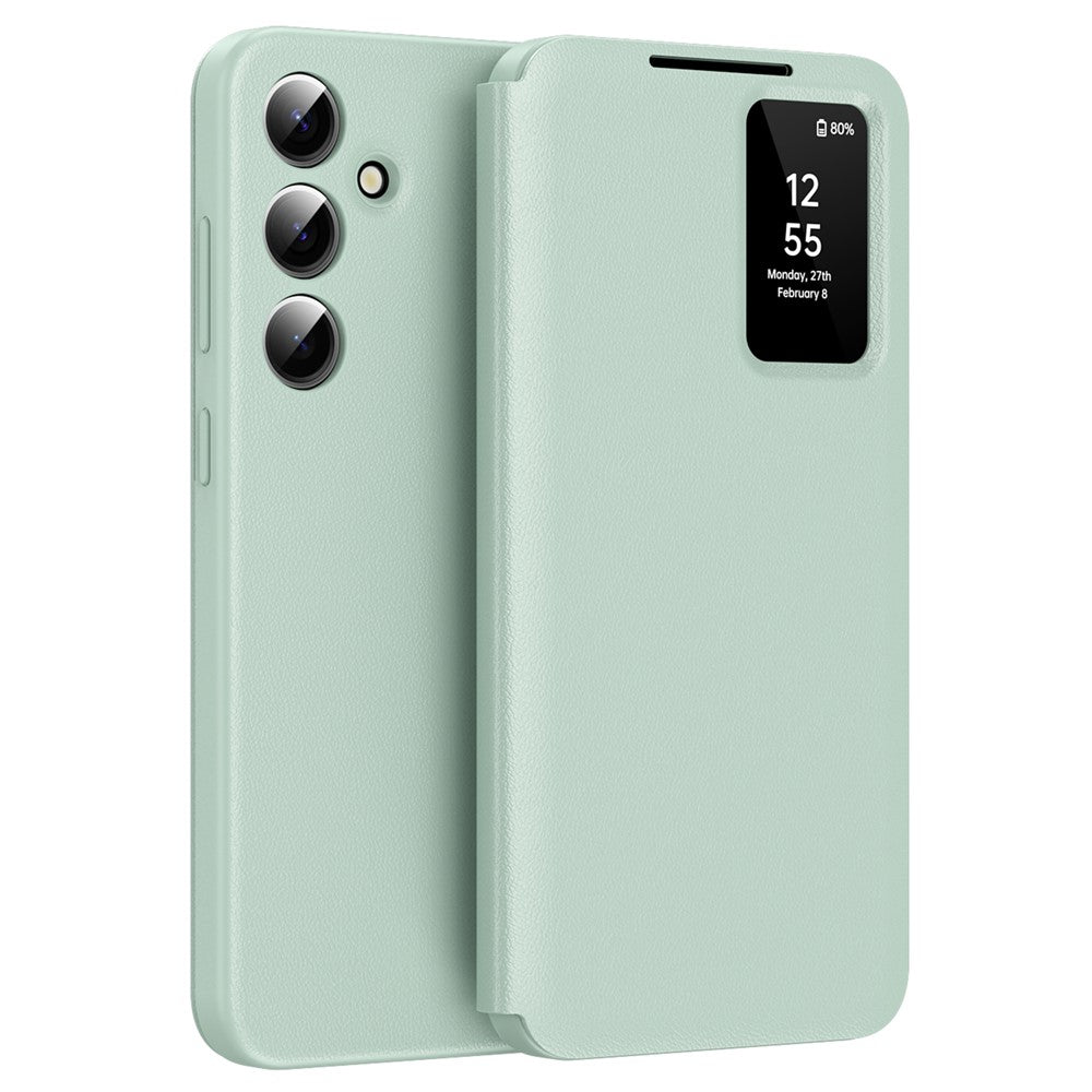 For Samsung Galaxy S24 Leather Phone Case with View Window Card Slot
