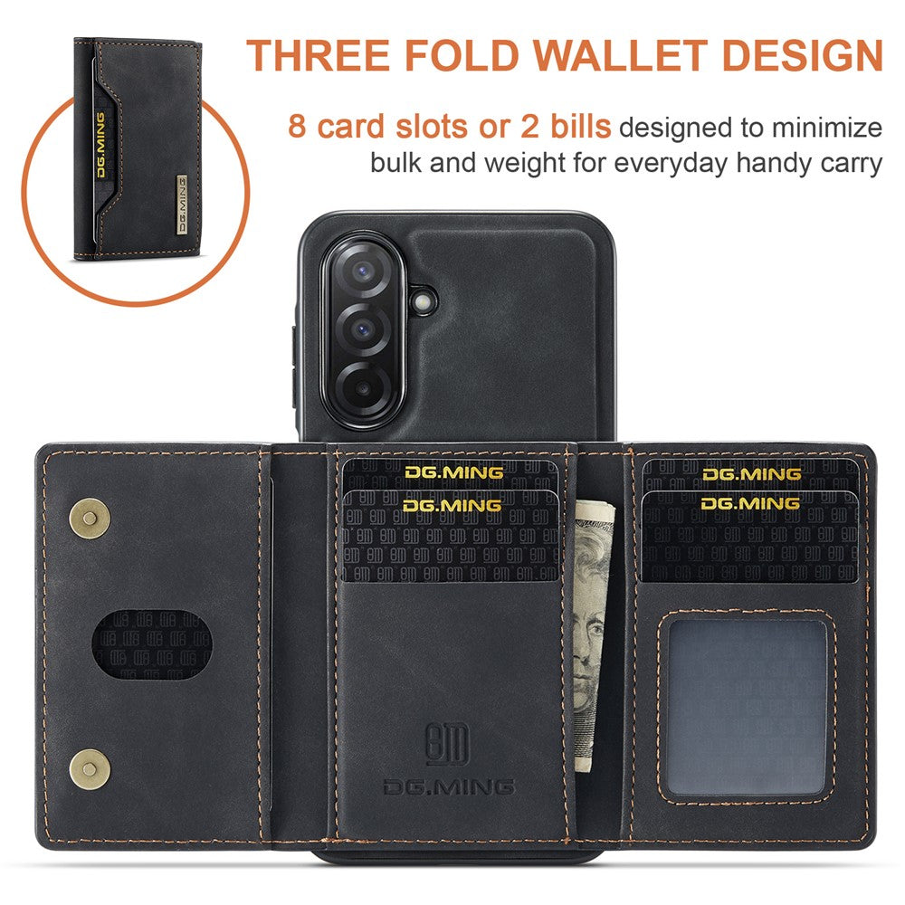 DG.MING M2 Series for Samsung Galaxy A26 5G Case PU + PC + TPU Phone Cover Detachable Wallet