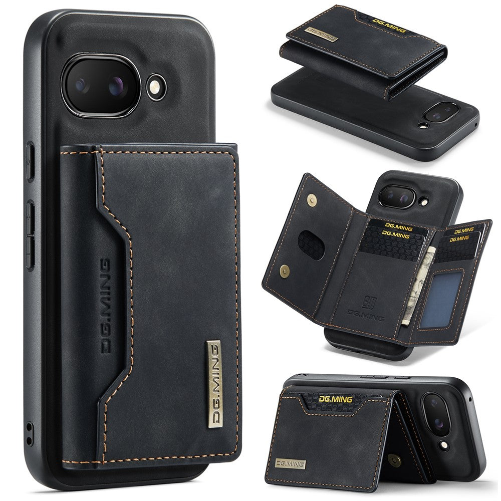DG.MING M2 Series for Google Pixel 9a Case PU + PC + TPU Phone Cover Detachable Wallet