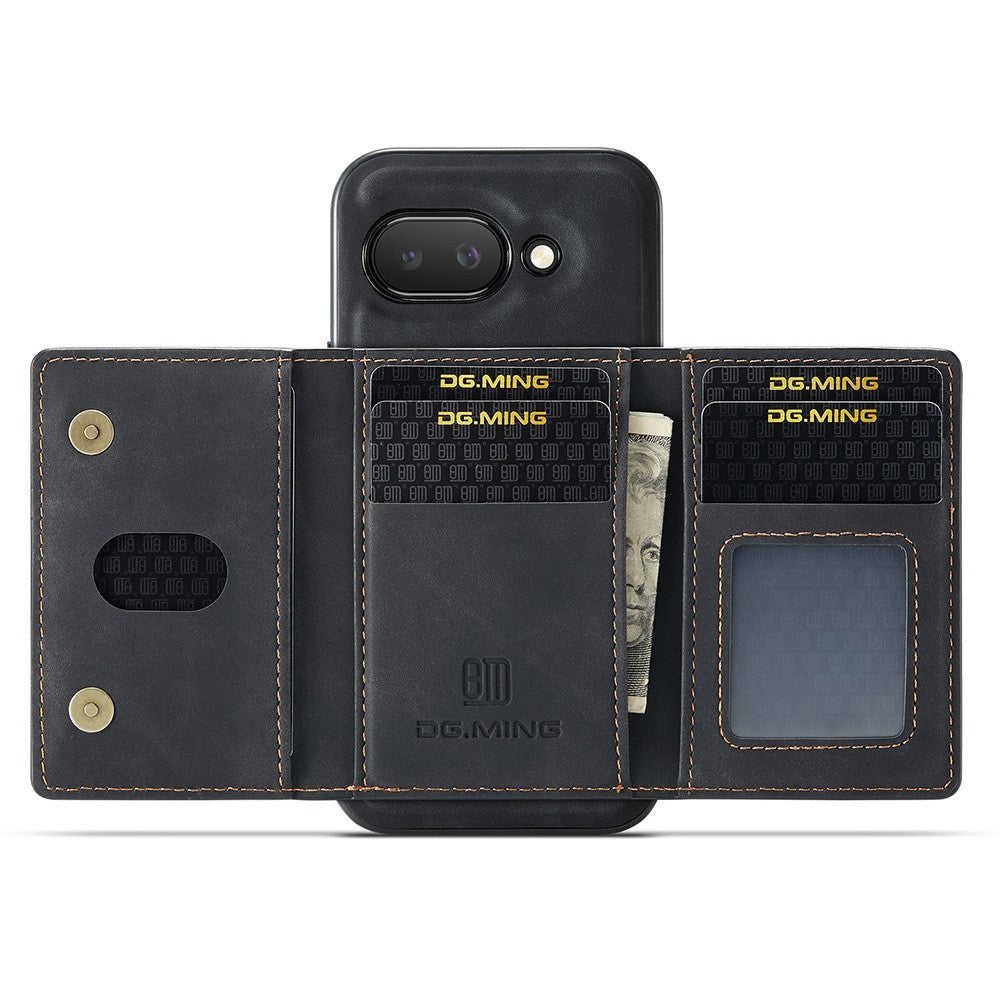 DG.MING M2 Series for Google Pixel 9a Case PU + PC + TPU Phone Cover Detachable Wallet
