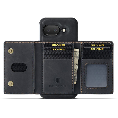 DG.MING M2 Series for Google Pixel 9a Case PU + PC + TPU Phone Cover Detachable Wallet