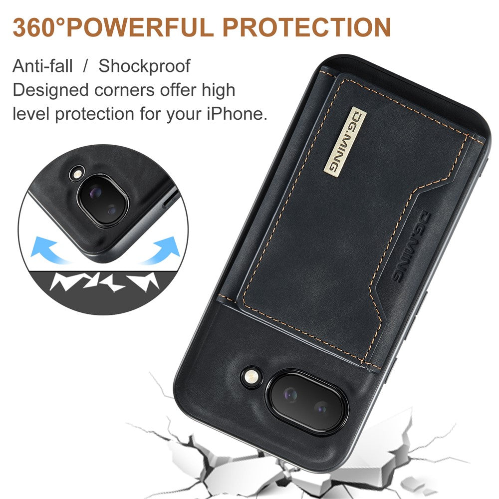 DG.MING M2 Series for Google Pixel 9a Case PU + PC + TPU Phone Cover Detachable Wallet