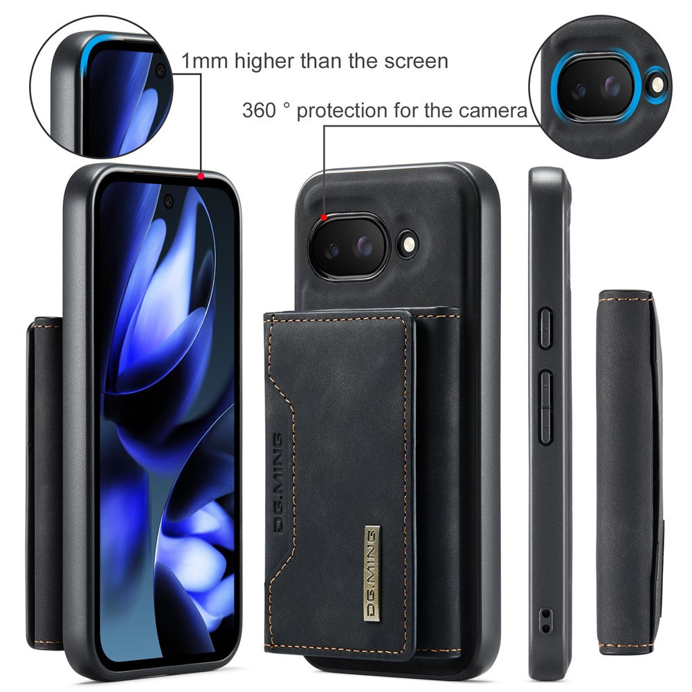 DG.MING M2 Series for Google Pixel 9a Case PU + PC + TPU Phone Cover Detachable Wallet