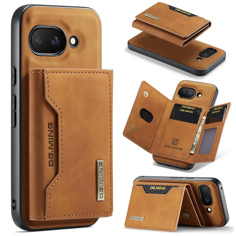 DG.MING M2 Series for Google Pixel 9a Case PU + PC + TPU Phone Cover Detachable Wallet