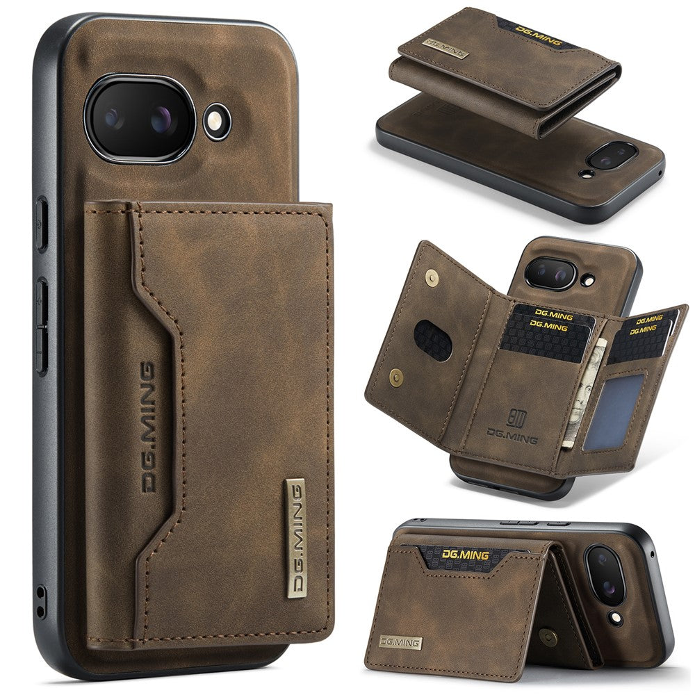 DG.MING M2 Series for Google Pixel 9a Case PU + PC + TPU Phone Cover Detachable Wallet