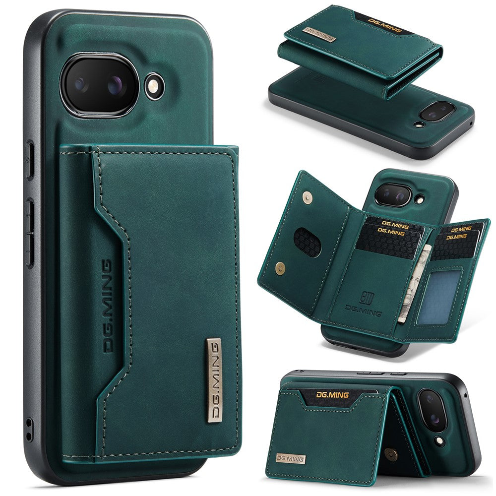 DG.MING M2 Series for Google Pixel 9a Case PU + PC + TPU Phone Cover Detachable Wallet