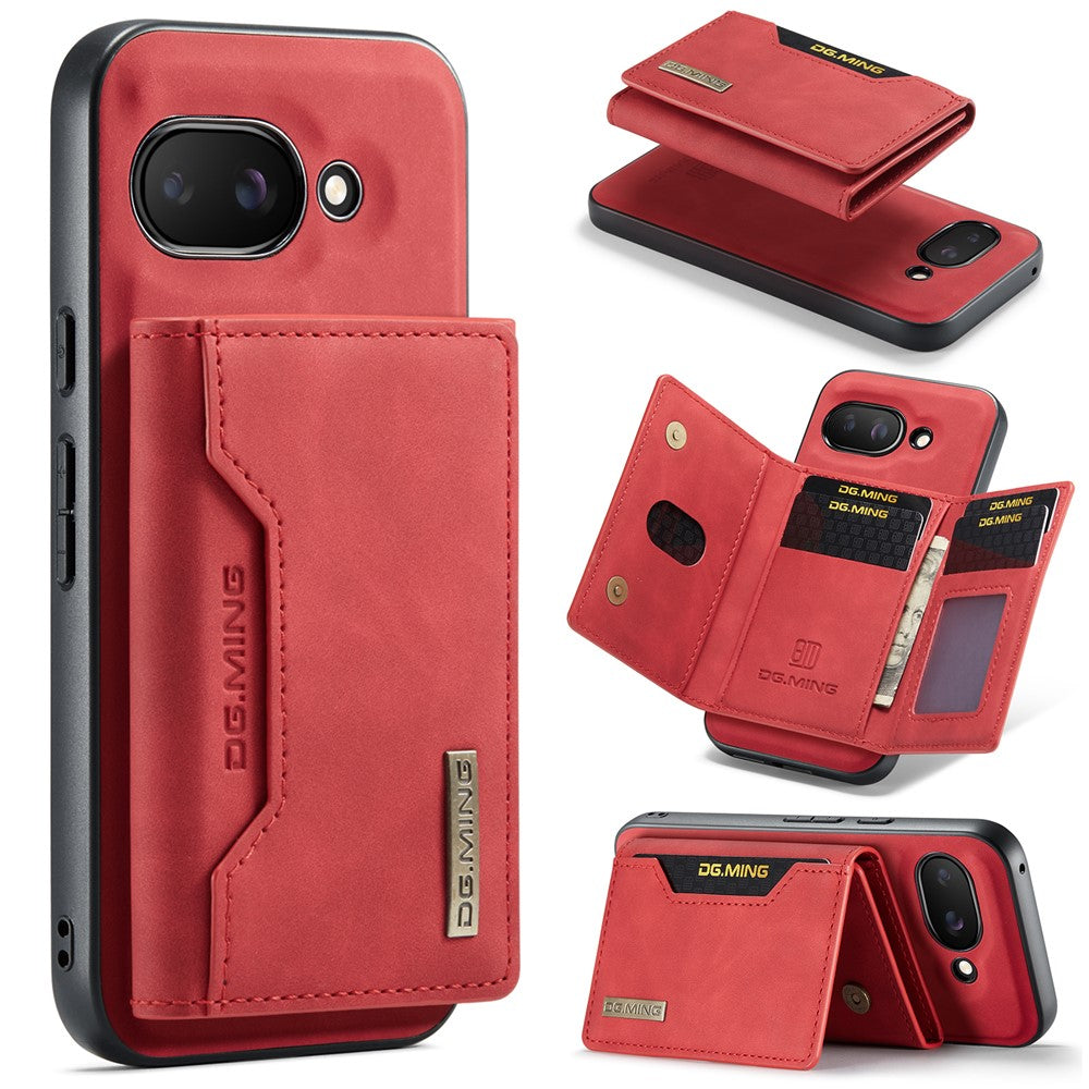 DG.MING M2 Series for Google Pixel 9a Case PU + PC + TPU Phone Cover Detachable Wallet