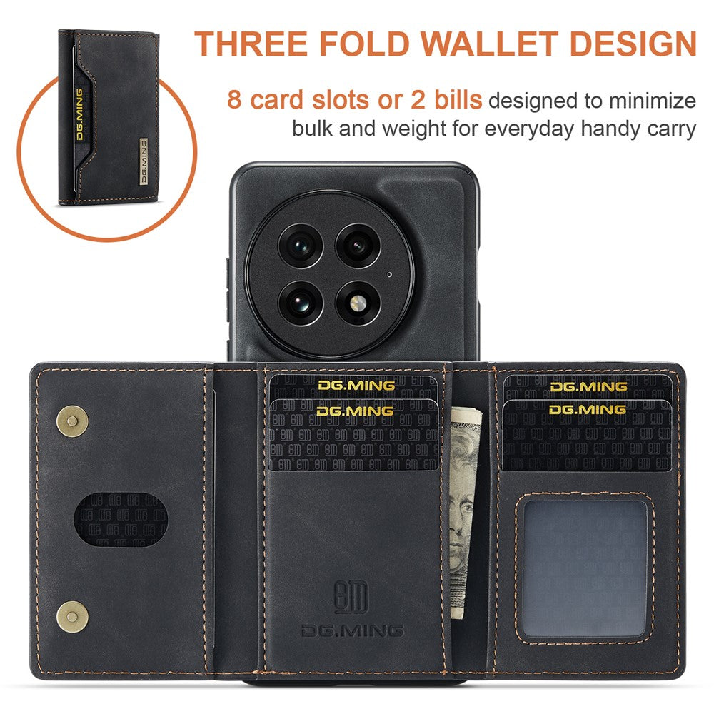 DG.MING M2 Series for OnePlus 13 Case PU + PC + TPU Phone Cover Detachable Wallet