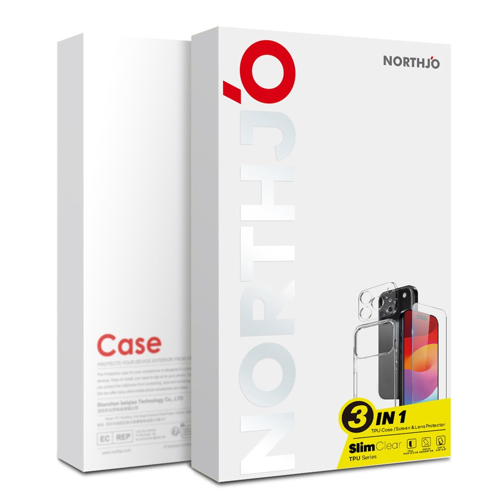 NORTHJO For iPhone Air TPU Phone Case Set with Front Screen Protector + Lens Film