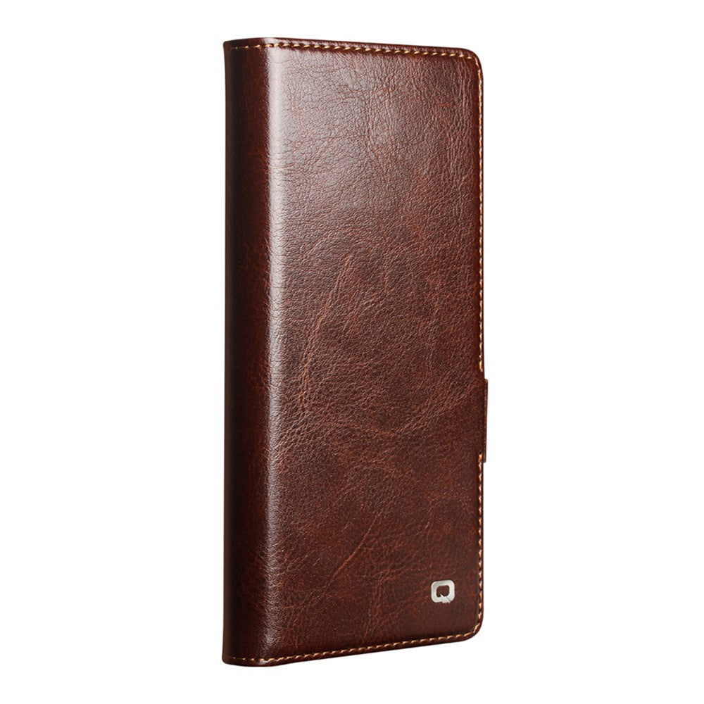 QIALINO For Samsung Galaxy Z Fold7 5G Case with Card Holder Genuine Cow Leather Stand Phone Cover