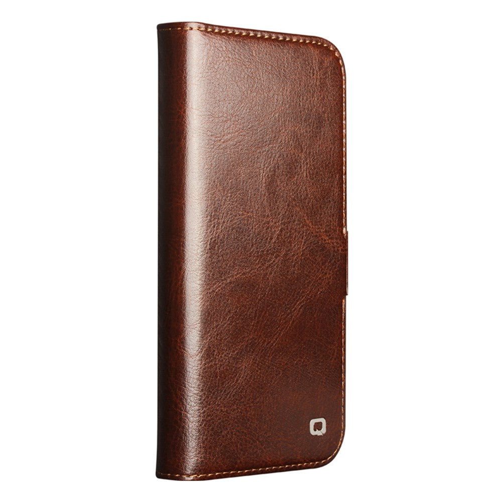 QIALINO For iPhone Air Case with Card Holder Genuine Cow Leather Stand Phone Cover