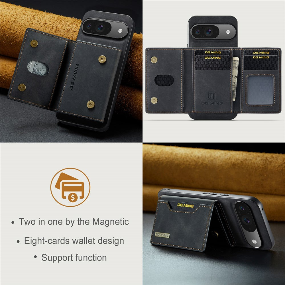 DG.MING M2 Series for Google Pixel 10 Pro  /  Pixel 10 Case PU + PC + TPU Phone Cover Detachable Wallet