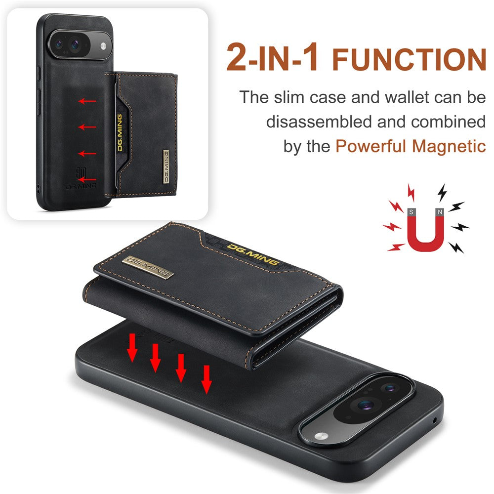 DG.MING M2 Series for Google Pixel 10 Pro  /  Pixel 10 Case PU + PC + TPU Phone Cover Detachable Wallet