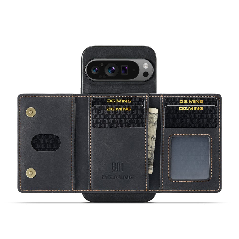 DG.MING M2 Series for Google Pixel 10 Pro XL Case PU + PC + TPU Phone Cover Detachable Wallet