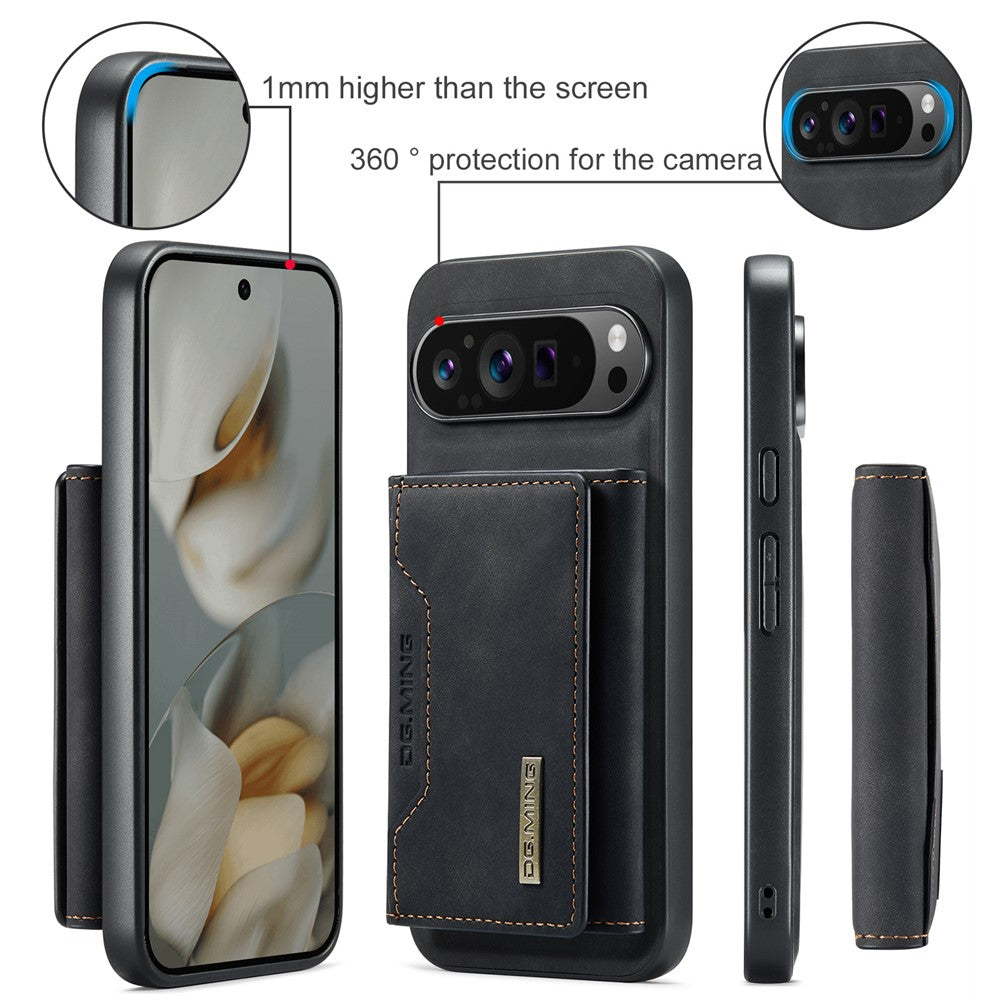 DG.MING M2 Series for Google Pixel 10 Pro XL Case PU + PC + TPU Phone Cover Detachable Wallet