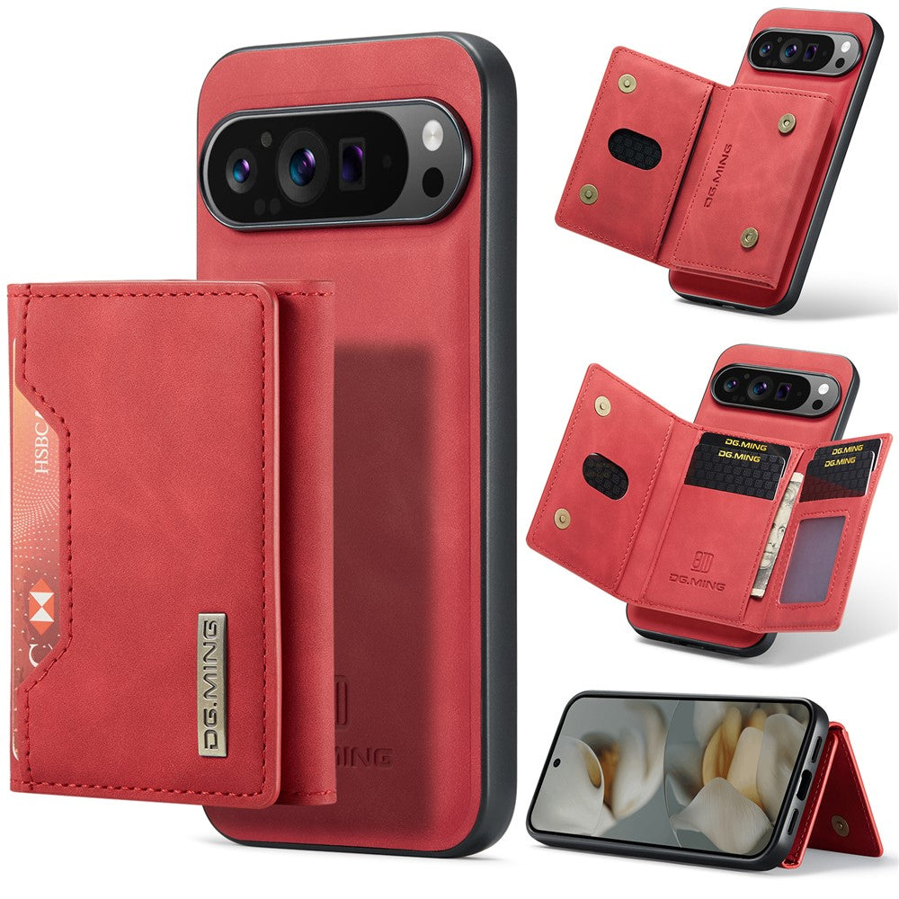 DG.MING M2 Series for Google Pixel 10 Pro XL Case PU + PC + TPU Phone Cover Detachable Wallet
