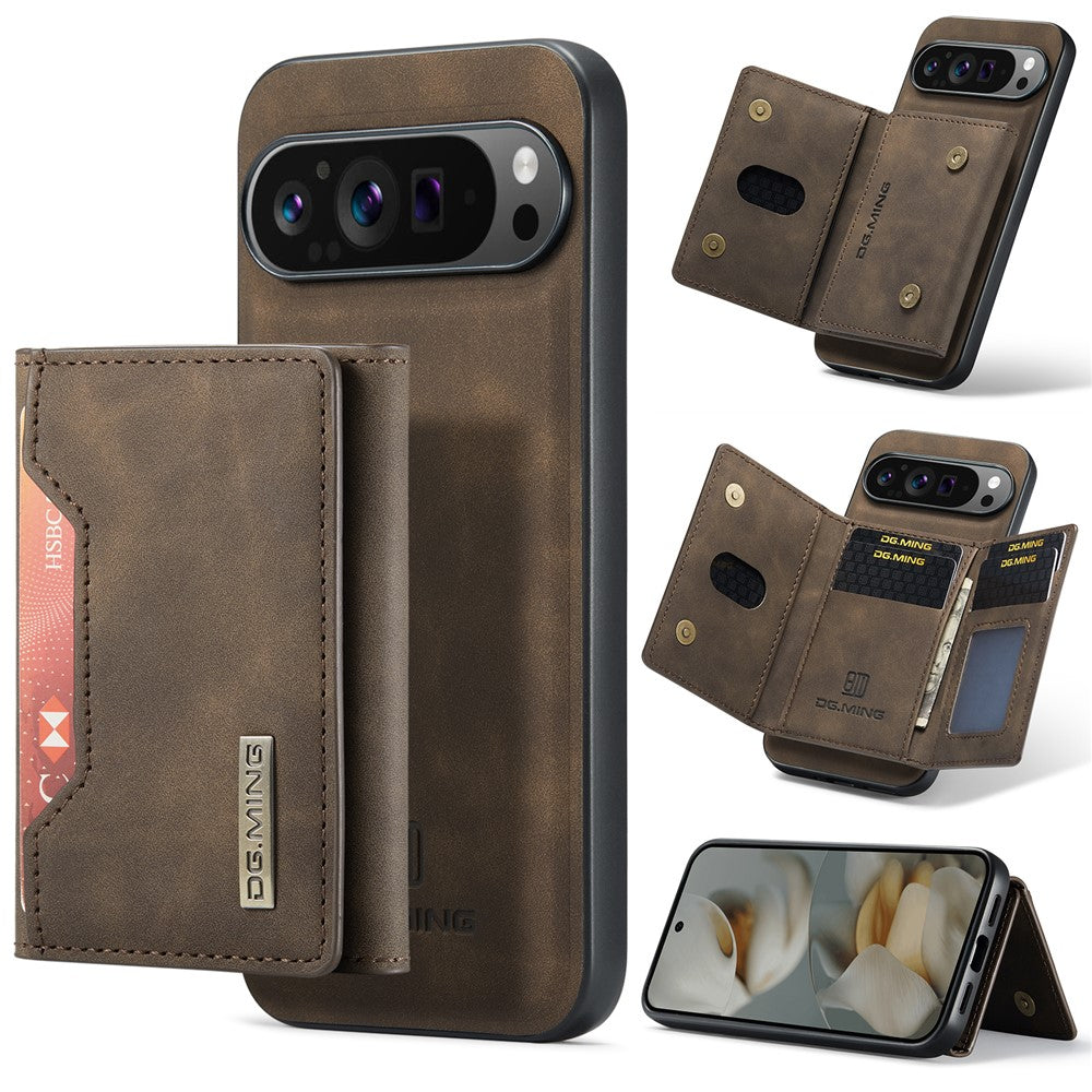 DG.MING M2 Series for Google Pixel 10 Pro XL Case PU + PC + TPU Phone Cover Detachable Wallet