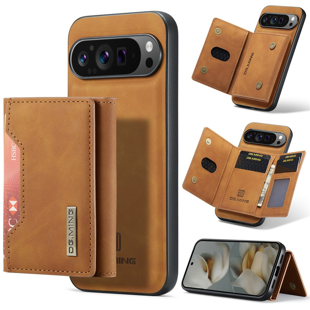 DG.MING M2 Series for Google Pixel 10 Pro XL Case PU + PC + TPU Phone Cover Detachable Wallet