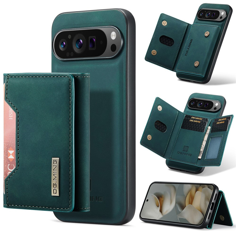 DG.MING M2 Series for Google Pixel 10 Pro XL Case PU + PC + TPU Phone Cover Detachable Wallet