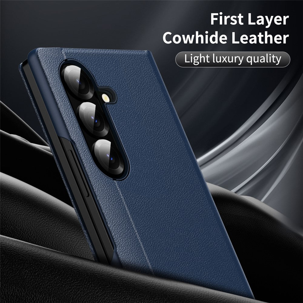 For Samsung Galaxy Z Fold7 5G Case with Card Holder Smart View Window Leather Phone Cover