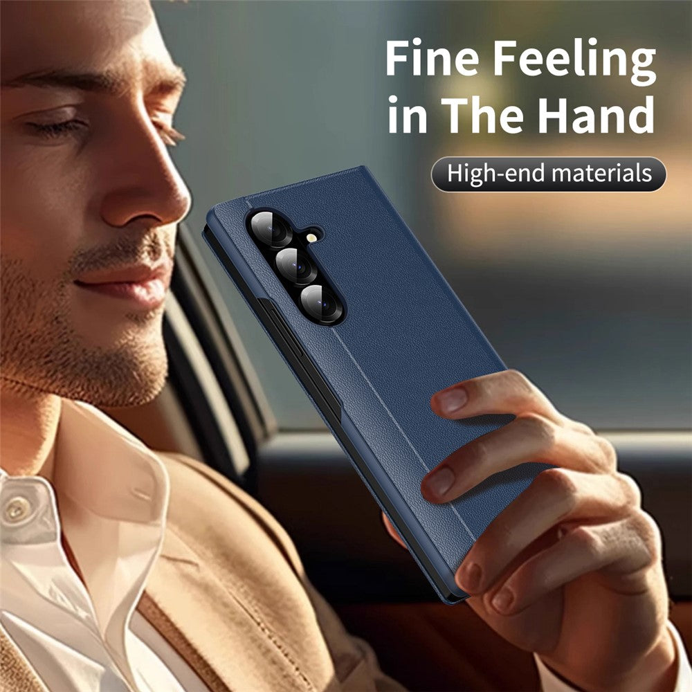 For Samsung Galaxy Z Fold7 5G Case with Card Holder Smart View Window Leather Phone Cover
