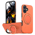 For iPhone 17 Magnetic Case Rotating Kickstand TPU + PC Phone Cover