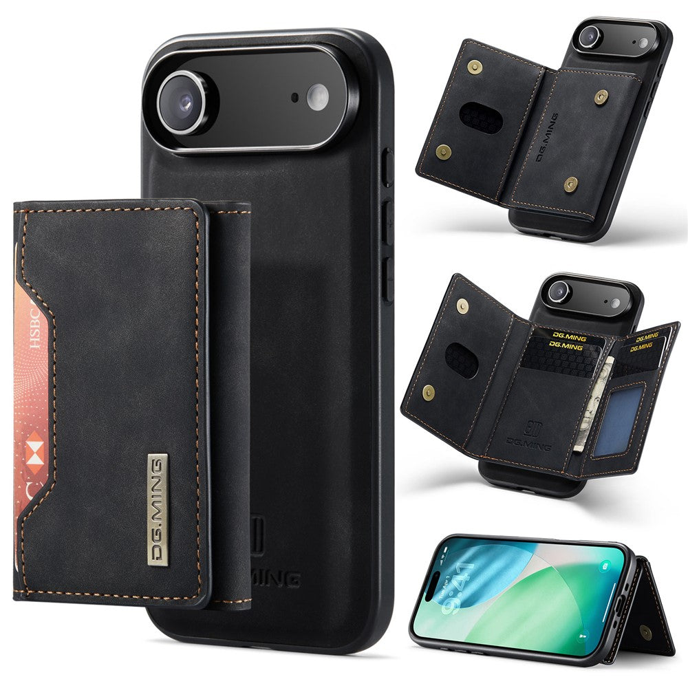 DG.MING M2 Series for iPhone Air Case PU + PC + TPU Phone Cover Detachable Wallet