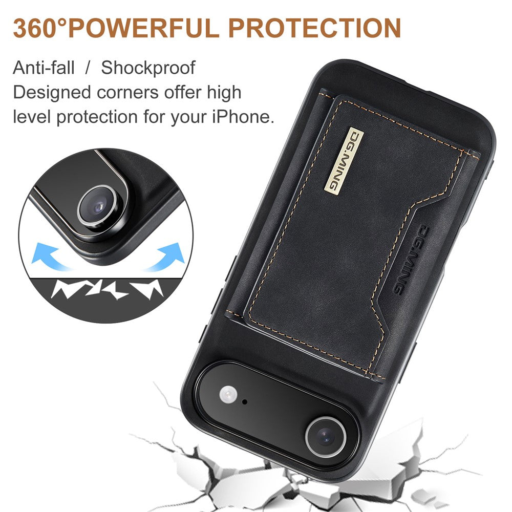 DG.MING M2 Series for iPhone Air Case PU + PC + TPU Phone Cover Detachable Wallet
