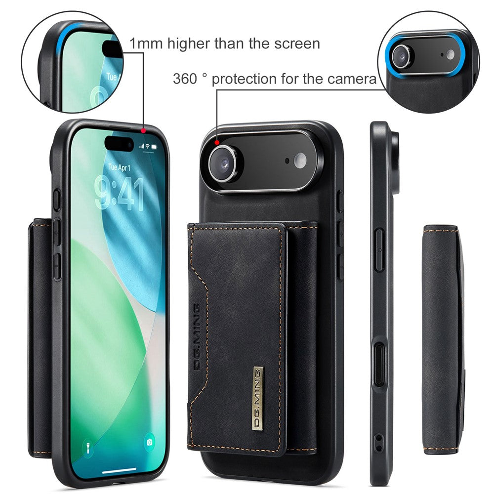 DG.MING M2 Series for iPhone Air Case PU + PC + TPU Phone Cover Detachable Wallet