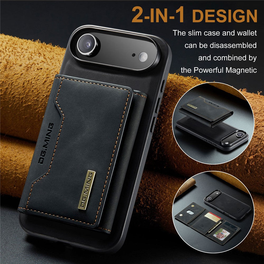 DG.MING M2 Series for iPhone Air Case PU + PC + TPU Phone Cover Detachable Wallet