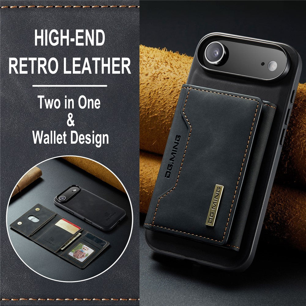 DG.MING M2 Series for iPhone Air Case PU + PC + TPU Phone Cover Detachable Wallet