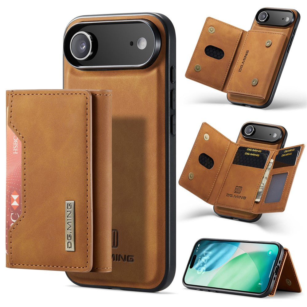 DG.MING M2 Series for iPhone Air Case PU + PC + TPU Phone Cover Detachable Wallet