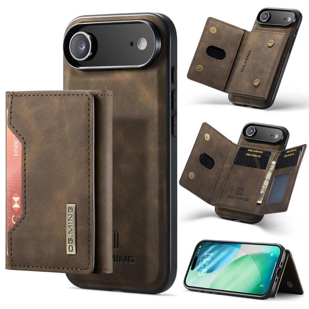 DG.MING M2 Series for iPhone Air Case PU + PC + TPU Phone Cover Detachable Wallet