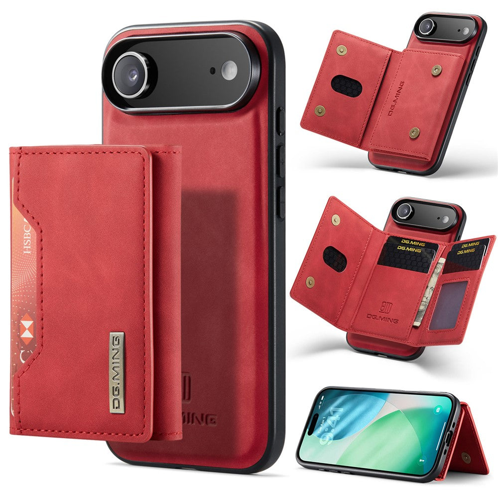 DG.MING M2 Series for iPhone Air Case PU + PC + TPU Phone Cover Detachable Wallet