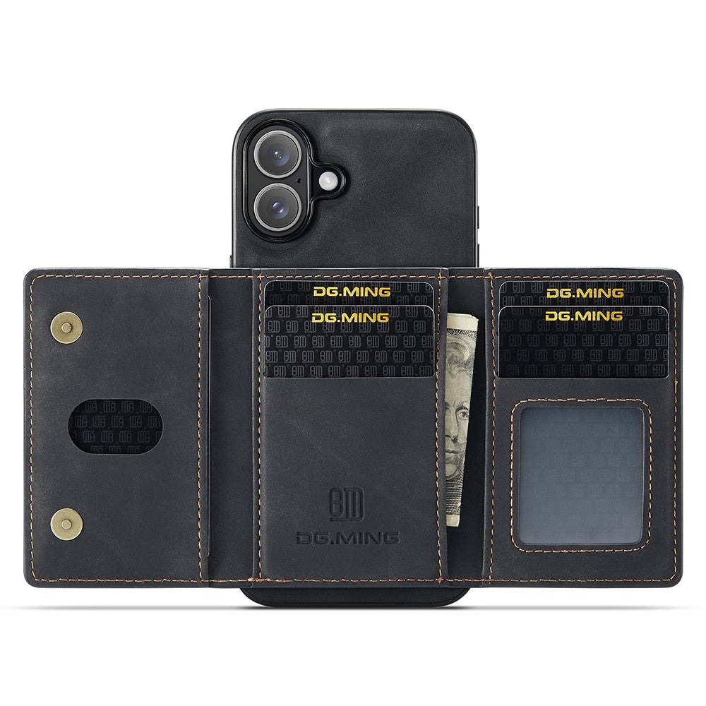 DG.MING M2 Series for iPhone 17 Case PU + PC + TPU Phone Cover Detachable Wallet