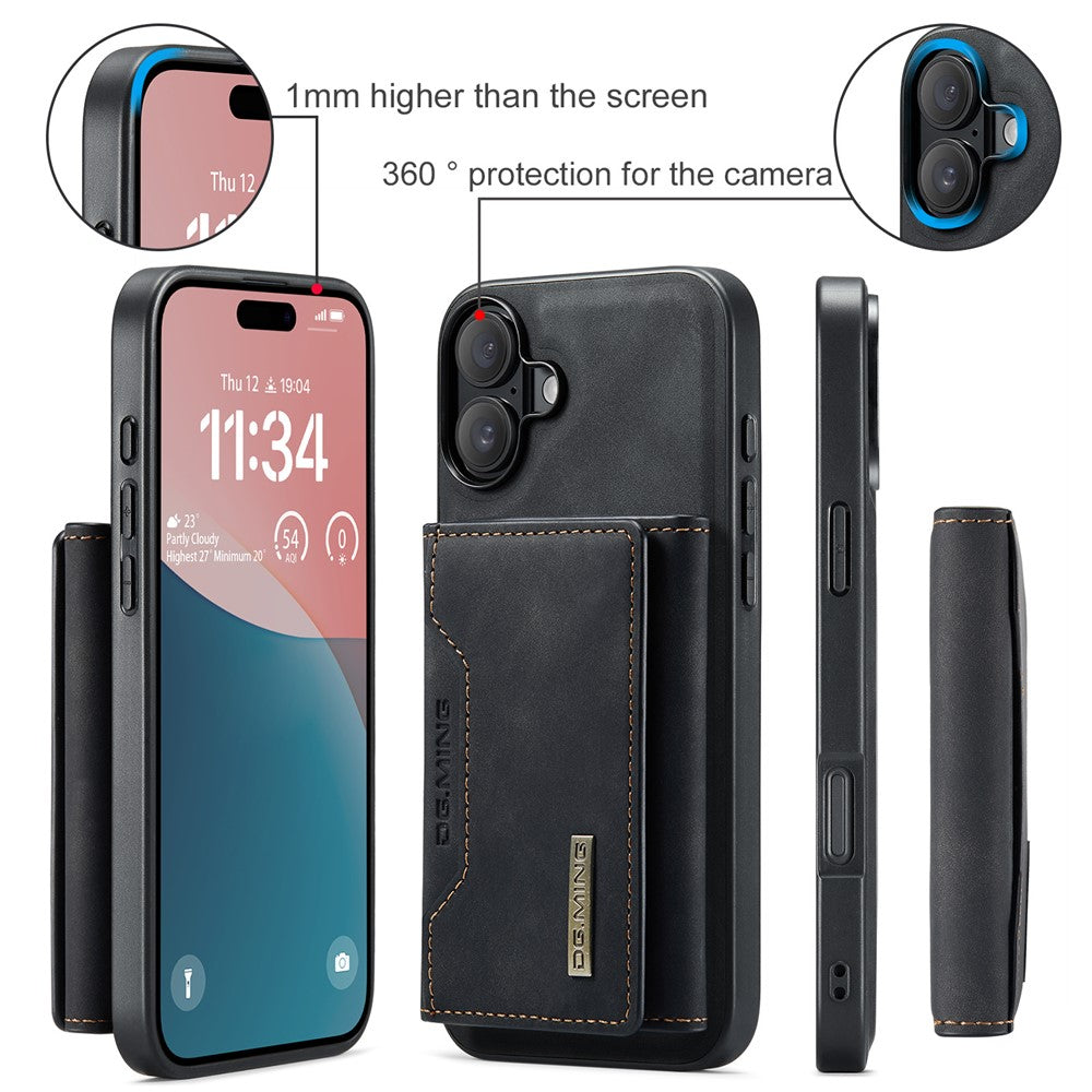 DG.MING M2 Series for iPhone 17 Case PU + PC + TPU Phone Cover Detachable Wallet