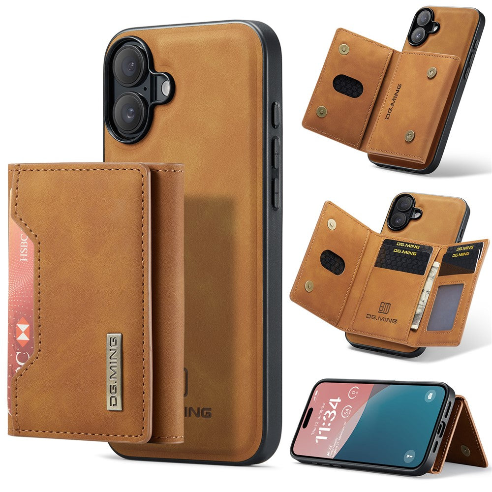 DG.MING M2 Series for iPhone 17 Case PU + PC + TPU Phone Cover Detachable Wallet